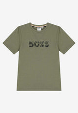 Hugo Boss Kids Boys Logo Print T-shirt Green J52358/724_GREEN