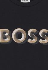 Hugo Boss Kids Boys Logo Print Jersey T-shirt Black J52360/09B_BLACK