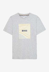 Hugo Boss Kids Boys Graphic Print T-shirt Gray J52369/A32_GREY