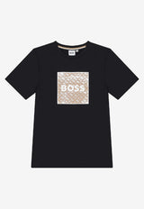 Hugo Boss Kids Boys Monogram Print T-shirt Black J52370/09B_BLACK