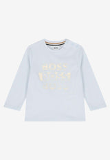 Hugo Boss Kids Baby Boys Long-Sleeved Logo T-shirt Light Blue J52463/791_LIGHT BLUE