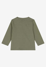 Hugo Boss Kids Baby Boys Logo Print Long-Sleeved T-shirt Green J52467/724_GREEN
