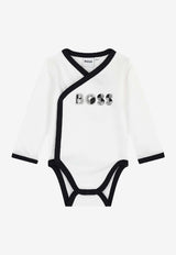 Hugo Boss Kids Baby Boys Logo Print Sleepsuit Gift Set - Set of 3 White J52492/10P_WHITE