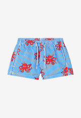MC2 Saint Barth Kids Boys Octopus Print Swim Shorts Blue JEA000103062H/Q_MC2-17