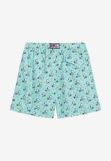 MC2 Saint Barth Kids Boys Jean Snoopy Print Swim Shorts Green JEA000402971H/Q_MC2-56