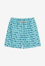 MC2 Saint Barth Kids Boys Jean Vespa Print Swim Shorts Blue JEA000403168F/Q_MC2-56