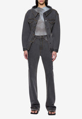 Paris Georgia Jemimah Denim Fitted Jacket Gray JEMDJ001-CHA_CHARCOAL
