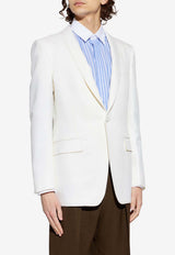 Tom Ford Single-Breasted Blazer in Wool and Silk White JLMH01-WSS63 WAB