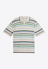 Adidas Originals X Wales Bonner Striped Polo T-shirt White JM8203CO/Q_ADIST-WW