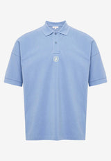 JW Anderson Anchor Embroidered Polo T-shirt Light Blue JO0281_BLUE