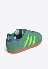 Adidas Kids Boys Gazelle Comfort Closure Suede Sneakers Green JP7137SUE/Q_ADIDS-SC