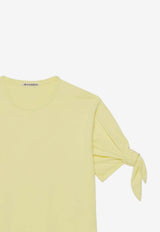 Crewneck T-shirt with Knotted-Sleeve