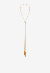 Tom Ford Crystal Cabochon Lariat Necklace JW101-ACR001X 3YN14 Gold