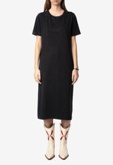 Zadig & Voltaire Zaid Midi T-shirt Dress Black JWDR01069_BLACK