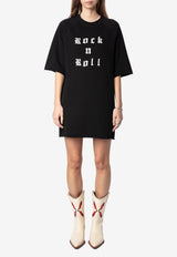 Zadig & Voltaire Grace Rock n Roll Mini T-shirt Dress Black JWDR01073_BLACK