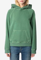 Zadig & Voltaire Georgy Guitar Print Hooded Sweatshirt Green JWSS01652_GREEN