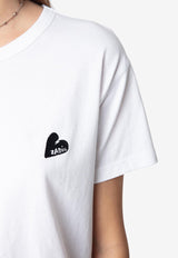 Zadig & Voltaire Marta Embroidered Heart T-shirt White JWTS02781_WHITE