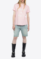 Zadig & Voltaire Edwin Rock n Roll Print T-shirt Pink JWTS02868_PINK