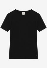 Calvin Klein Logo Embroidered Ribbed T-shirt Black K20K208247PL/Q_CALVK-BEH