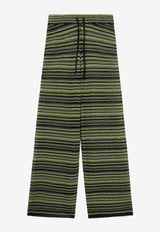 GANNI Sheer Lace Stripe Pants Multicolor K2494_BLACK