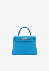 Hermès Kelly 25 Sellier Verso in Bleu Frida and Bleu Roy Madame Leather with Palladium Hardware