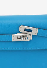 Hermès Kelly 25 Sellier Verso in Bleu Frida and Bleu Roy Madame Leather with Palladium Hardware