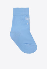 Kenzo Kids Boys Intarsia Knit Ribbed Socks - Set of 2 Light Blue K60874/771_LIGHT BLUE