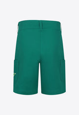 Kenzo Kids Boys Leaf Logo Patch Bermuda Shorts Dark Green K60906/674_DARK GREEN