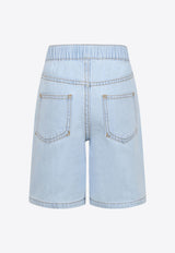 Kenzo Kids Boys Fruit Stickers Print Denim Shorts Denim K60907/Z74_DENIM