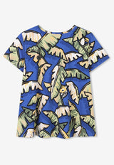 Kenzo Kids Girls Jungle Print T-shirt Blue K60914/829_BLUE MULTI