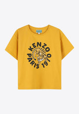 Kenzo Kids Boys Tiger Print Logo T-shirt Orange K60916/586_ORANGE