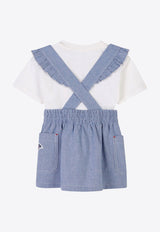 Kenzo Kids Baby Girls Pinafore Skirt and T-shirt Set - Set of 2 Blue K60938/Z77_BLUE