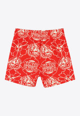 Kenzo Kids Baby Boys All-Over Logo Bermuda Shorts Red K60965/997_RED
