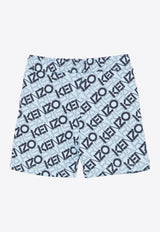 Kenzo Kids Baby Boys All-Over Logo Bermuda Shorts Light Blue K60970/789_LIGHT BLUE
