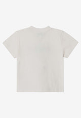 Kenzo Kids Babies Logo Print Crewneck T-shirt White K60972CO/Q_KENZO-N78