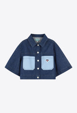 Kenzo Kids Girls Cropped Denim Shirt Denim K60986/Z25_DENIM