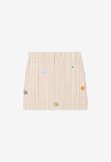 Kenzo Kids Girls Striped Mini Skirt Beige K60997-ADE/Q_KENZO-21G