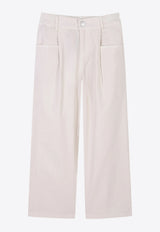 Kenzo Kids Girls Wide-Leg Jeans Sand K61002/21G_SAND