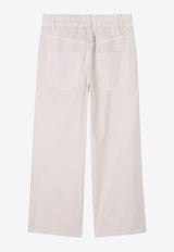 Kenzo Kids Girls Wide-Leg Jeans Sand K61002/21G_SAND