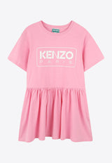 Kenzo Kids Girls Logo Print Dress Pink K61021/465_PINK