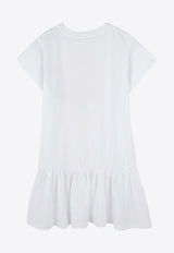Kenzo Kids Girls Lucky Tiger Print Dress White K61025/10P_WHITE