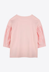 Kenzo Kids Girls Flower Print Logo T-shirt Pink K61070/45Z_ROSE