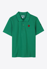 Kenzo Kids Girls Boke Flower Polo T-shirt Dark Green K61107/674_DARK GREEN