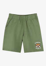 Kenzo Kids Boys Tiger Print Bermuda Shorts Green K61122/64S_GREEN