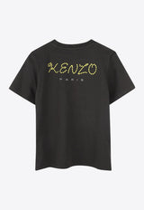Kenzo Kids Boys Embroidered Tiger Logo T-shirt K61138/095_BLACK