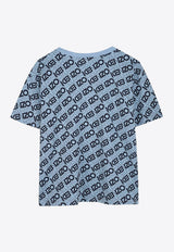 Kenzo Kids Boys All-Over Logo Print T-shirt K61143/789_LIGHT BLUE