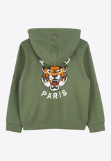 Kenzo Kids Boys Lucky Tiger Zip-Up Hoodie K61190/64S_GREEN