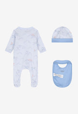 Kenzo Kids Baby Boys Clouds Babygrow Gift Set - Set of 3 Light Blue K61247/771_LIGHT BLUE