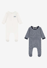 Kenzo Kids Baby Boys Logo Onesies Gift Set - Set of 2 Multicolor K61256/117_OFF-WHITE