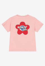Kenzo Kids Baby Girls Logo Print T-shirt Pink K61278/47H_PINK